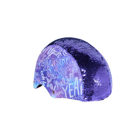 Little Missmatched Purple Sequin Youth Helmet - Small