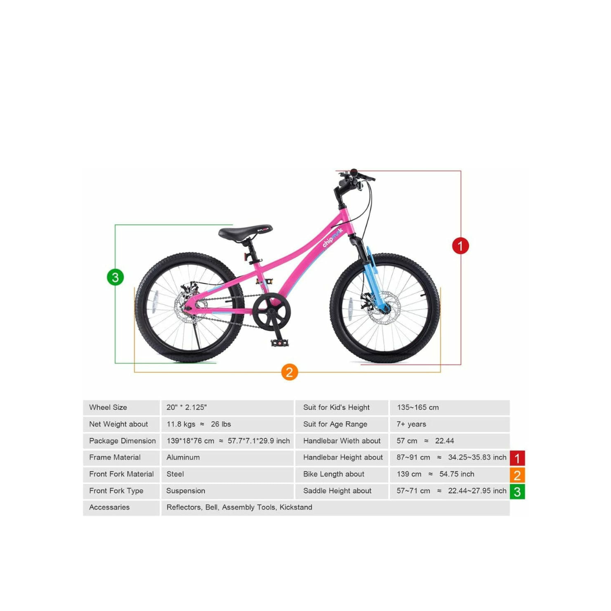 Royal baby bike size 2024 chart